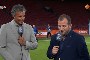 Rafael van der Vaart en Pierre van Hooijdonk bij de NOS