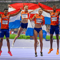 Liemarvin Bonevacia, Isaya Klein Ikkink, Eugene Omalla, Femke Bol, Lieke Klaver, TeamNL, atletiek, Olympische Spelen, goud, Parijs2024, 4x400 meter