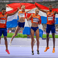 Liemarvin Bonevacia, Isaya Klein Ikkink, Eugene Omalla, Femke Bol, Lieke Klaver, TeamNL, atletiek, Olympische Spelen, goud, Parijs2024, 4x400 meter