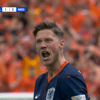 Wout Weghorst euforisch na de 1-2 van Nederland tegen Polen