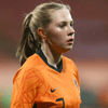 Janou Levels bij haar debuut voor de Oranje Leeuwinnen