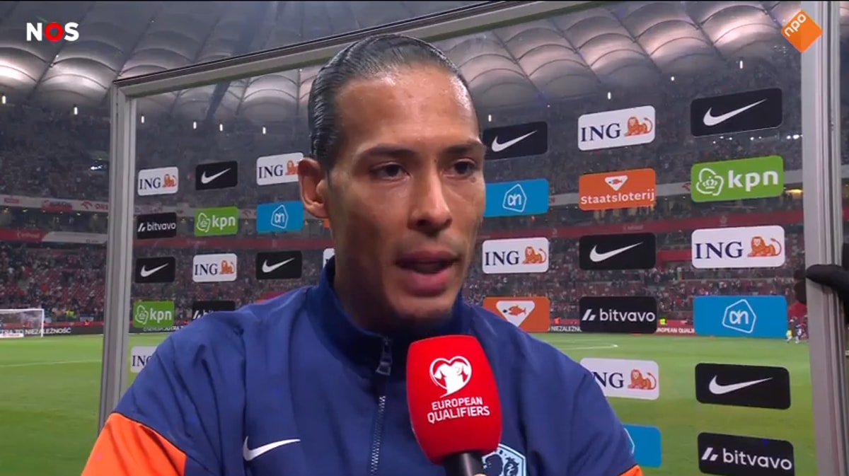 Virgil van Dijk voor de camera van de NOS