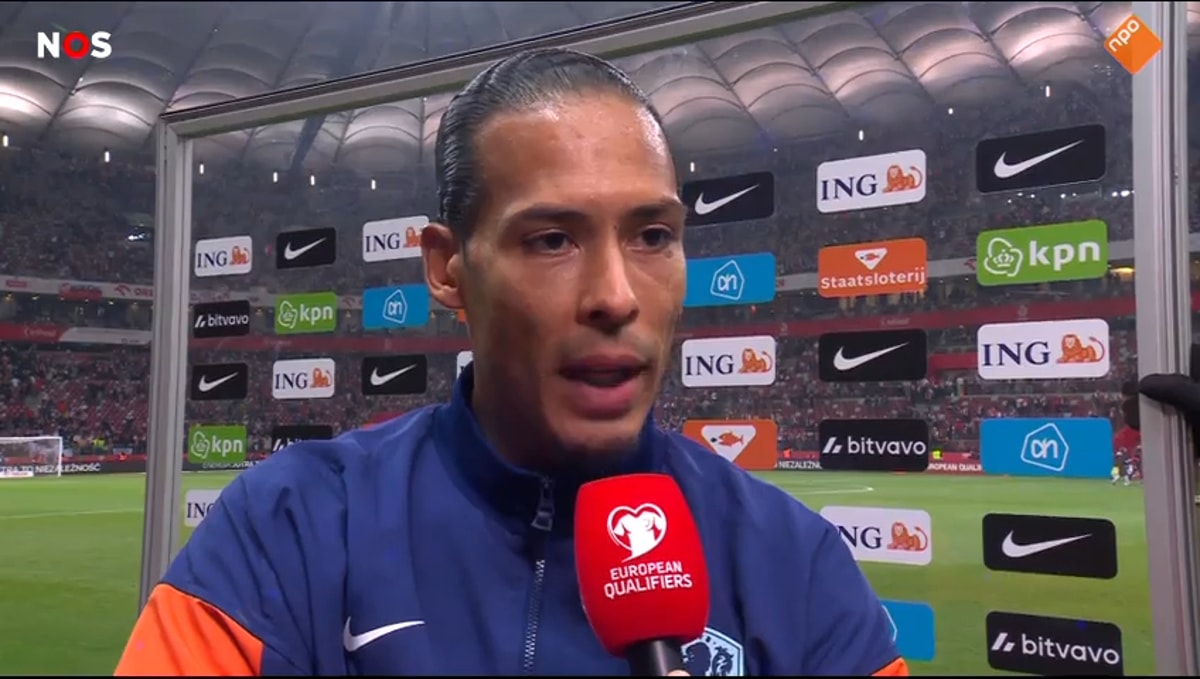 Virgil van Dijk voor de camera van de NOS