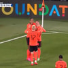 Nederlands elftal viert een doelpunt