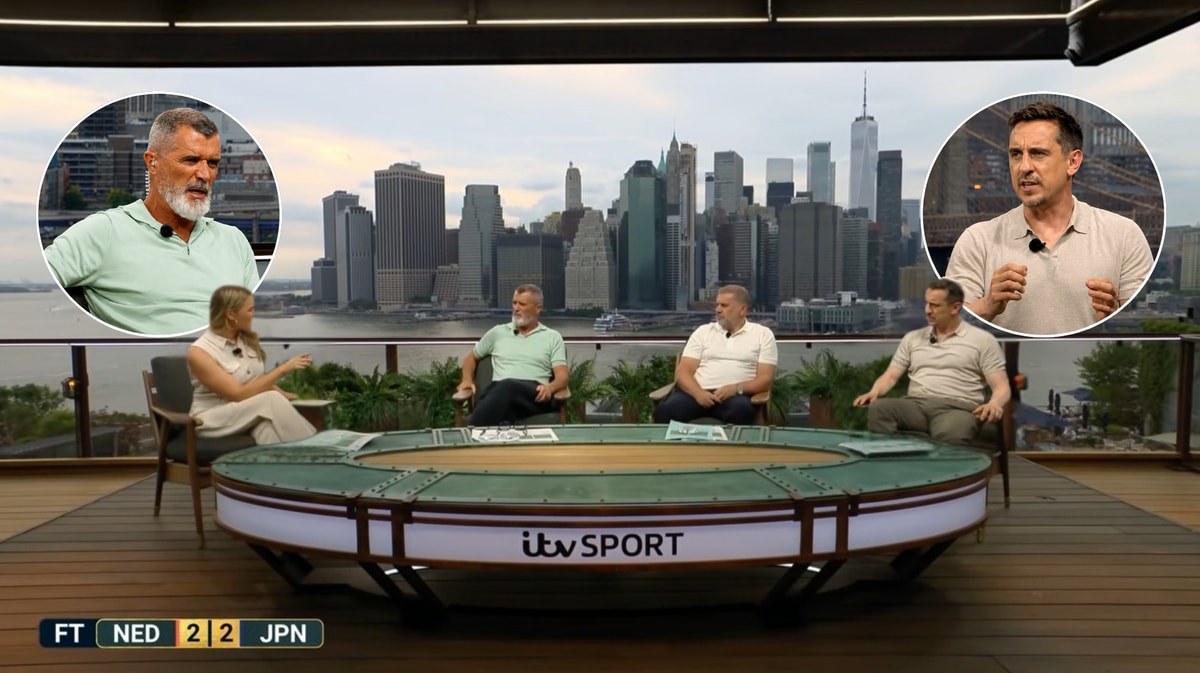 Roy Keane en Gary Neville keken hun ogen uit bij Nederland - Japan