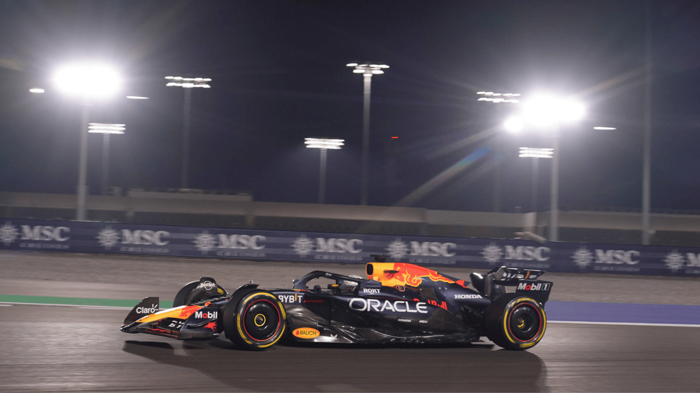 Max Verstappen in actie in Qatar