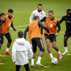 Het Nederlands elftal tijdens een training