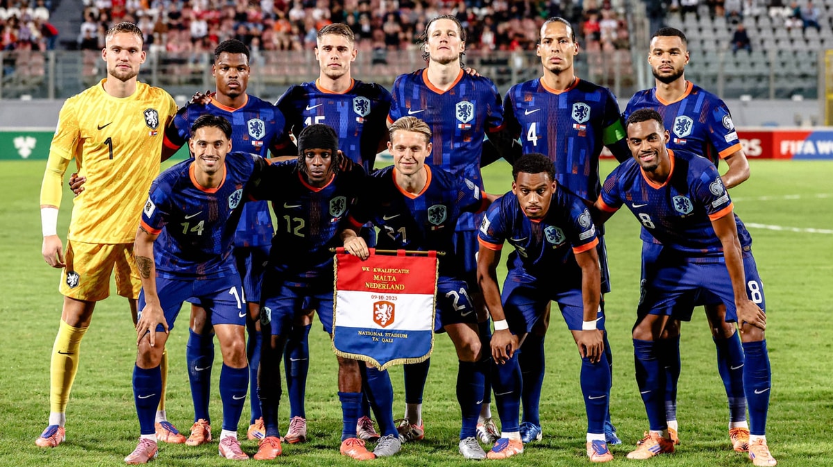 De opstelling van het Nederlands elftal tegen Malta