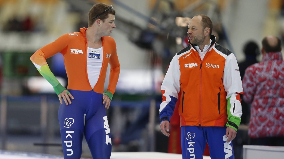 Sven Kramer met oud-coach Gerard Kemkers