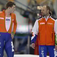 Sven Kramer met oud-coach Gerard Kemkers