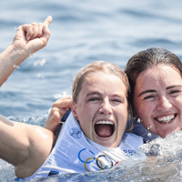 Odile van Aanholt, Annette Duetz, zeilen, 49erFX, Olympische Spelen, goud, Parijs 2024