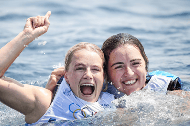 Odile van Aanholt, Annette Duetz, zeilen, 49erFX, Olympische Spelen, goud, Parijs 2024