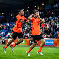Jong Oranje viert een treffer