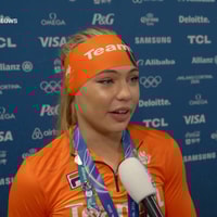 Jutta Leerdam voor de camera van RTL Nieuws