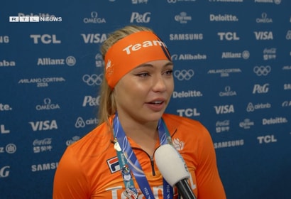 Jutta Leerdam voor de camera van RTL Nieuws