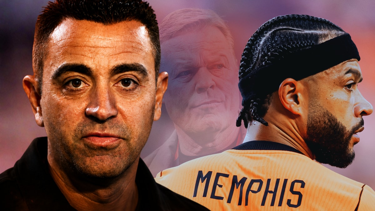 Xavi Hernández, Ronald Koeman en Memphis Depay
