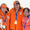 Jutta Leerdam en Femke Kok op het podium