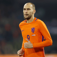 Bas Dost in het shirt van het Nederlands elftal