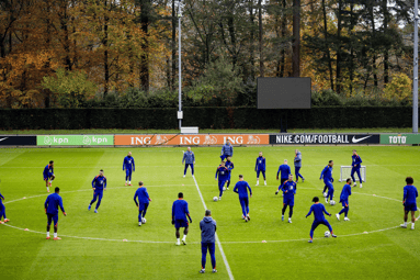Het Nederlands elftal traint op de KNVB Campus in Zeist