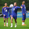 Het Nederlands elftal tijdens de training op de KNVB Campus in Zeist