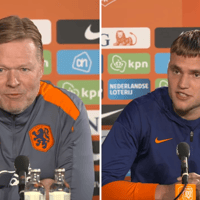 Ronald Koeman en Bart Verbruggen op een persconferentie