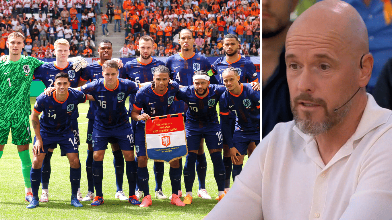 Erik ten Hag bespreekt de 1-2 zege van Nederland op Polen op het EK