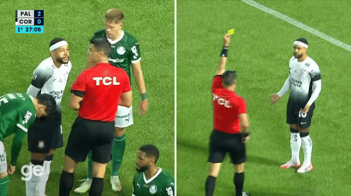  Memphis Depay krijgt een gele kaart