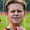 Frenkie de Jong op de training van het Nederlands elftal
