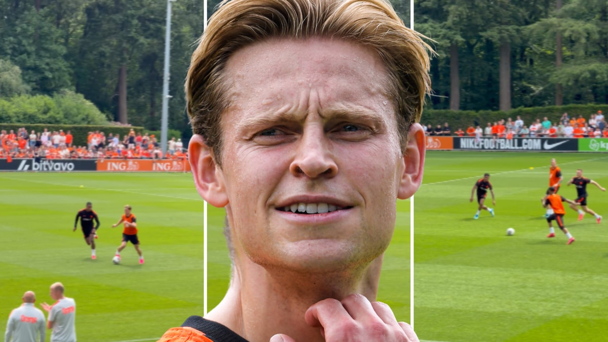 Frenkie de Jong op de training van het Nederlands elftal