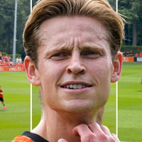 Frenkie de Jong op de training van het Nederlands elftal