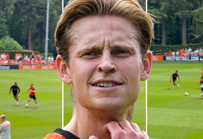 Frenkie de Jong op de training van het Nederlands elftal