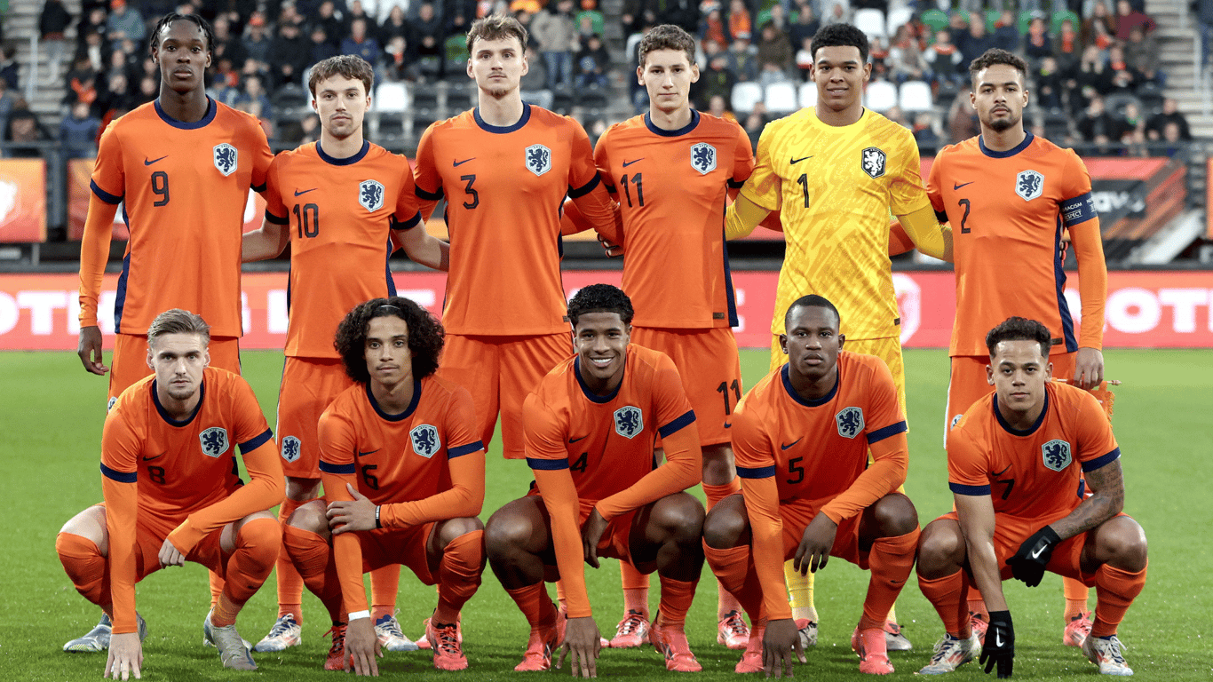 De opstelling van Jong Oranje tegen Jong Zweden (3-0 winst)