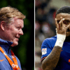 Bondscoach Ronald Koeman en voormalig Oranjespeler Steven Bergwijn