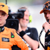 Lando Norris (links) en Max Verstappen