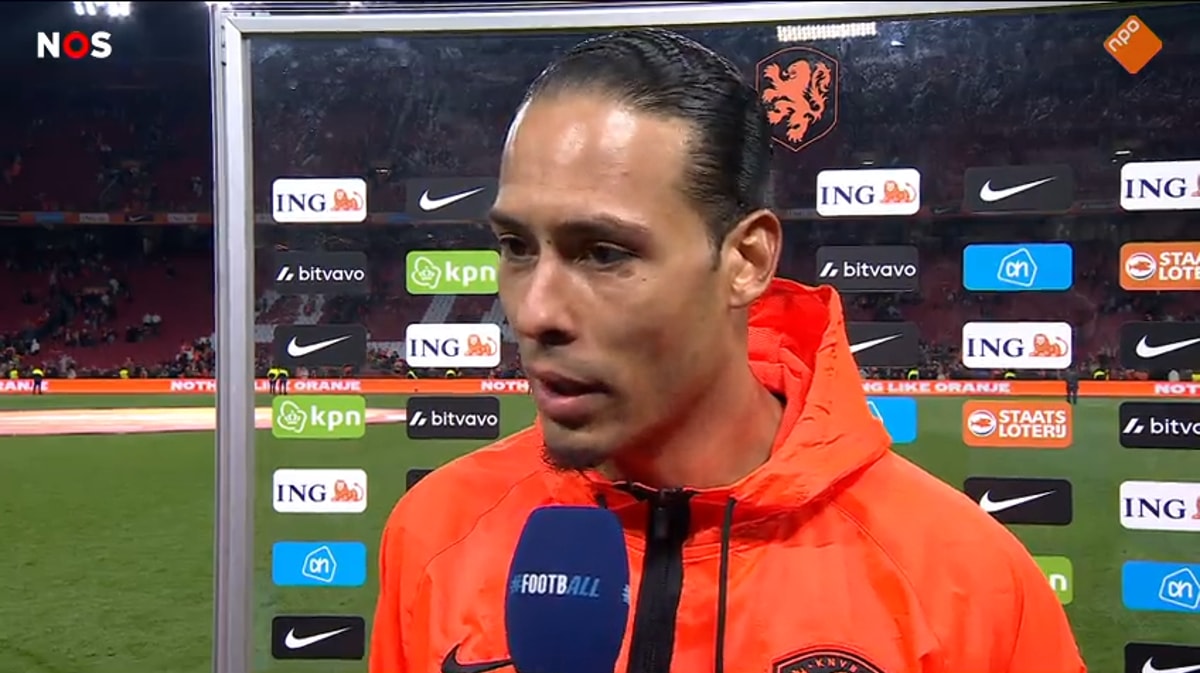Virgil van Dijk voor de camera van de NOS