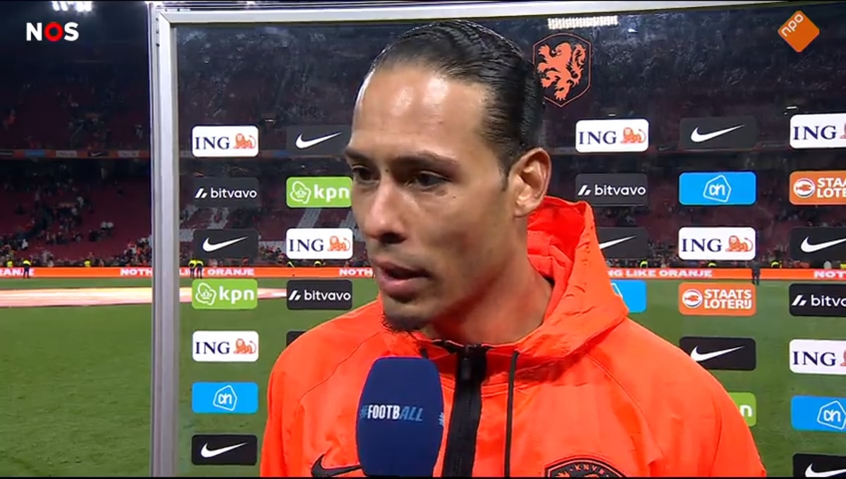 Virgil van Dijk voor de camera van de NOS