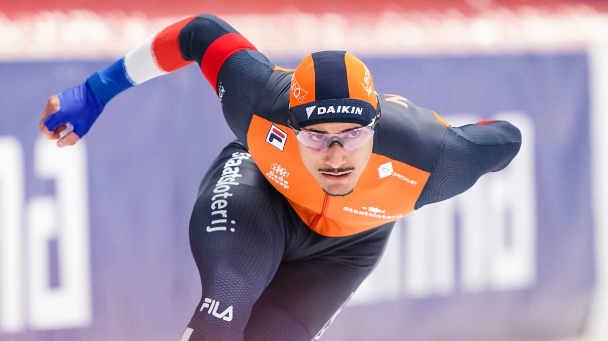 Sebas Diniz in actie op de 500 meter