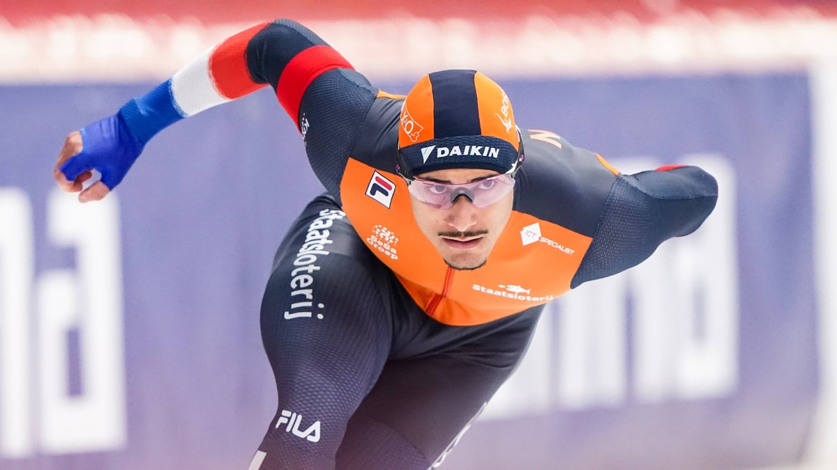 Sebas Diniz in actie op de 500 meter