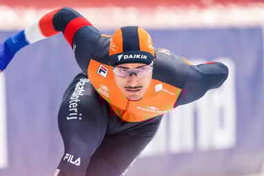 Sebas Diniz in actie op de 500 meter