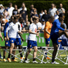 De spelers van het Nederlands elftal op een training in Zeist.