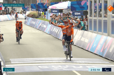 Tristan Bangma, Patrick Bos, Vincent ter Schure, Timo Fransen, Harrie Lavreysen, wielrennen, goud, zilver, TeamNL, Paralympische Spelen