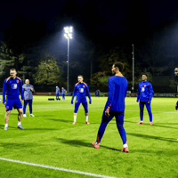 Oranje-internationals tijdens de training van het Nederlands elftal