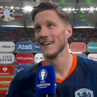 Wout Weghorst na de EK-wedstrijd tussen Polen en Nederland (1-2)
