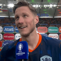 Wout Weghorst na de EK-wedstrijd tussen Polen en Nederland (1-2)