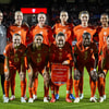 De opstelling van de Oranje Leeuwinnen