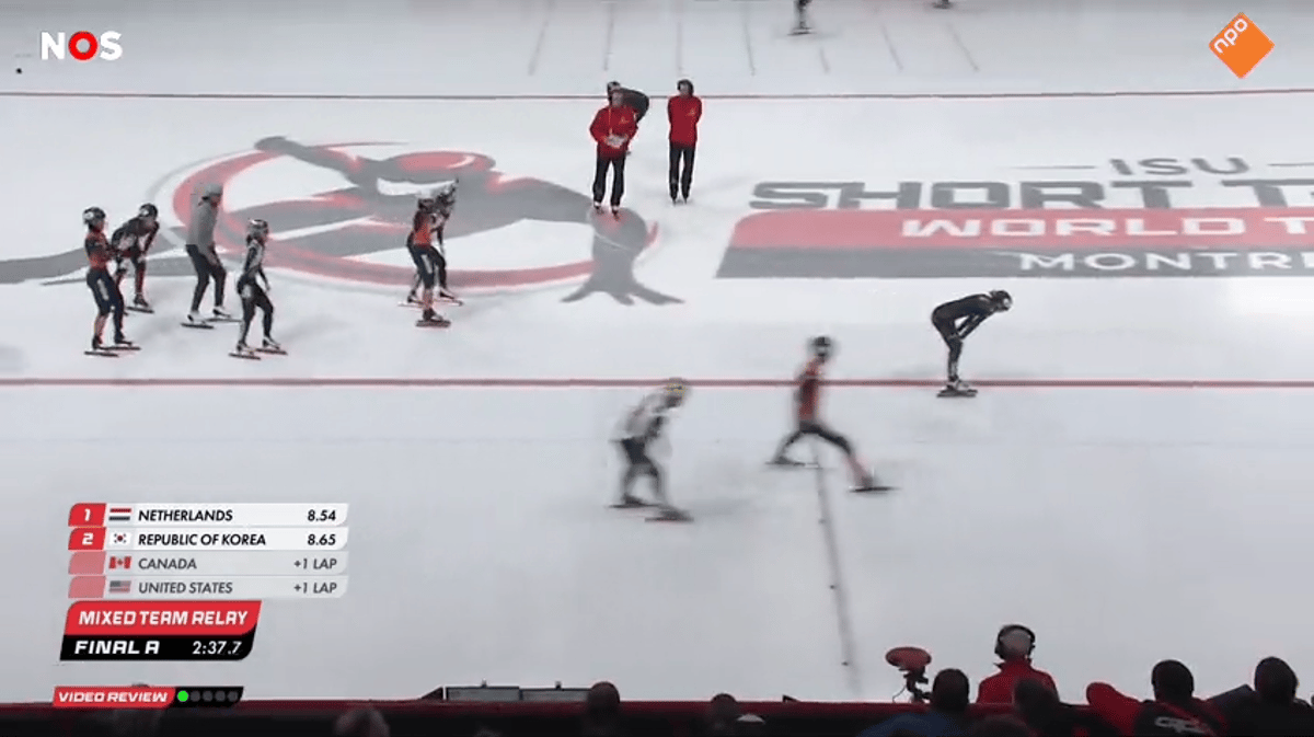 Nederlandse shorttrackers winnen gouden medaille in merkwaardige finale