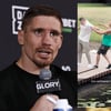 Rico Verhoeven duwt arbeider in water