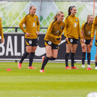 De Oranje Leeuwinnen tijdens de training 
