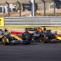 Max Verstappen in gevecht met Lando Norris