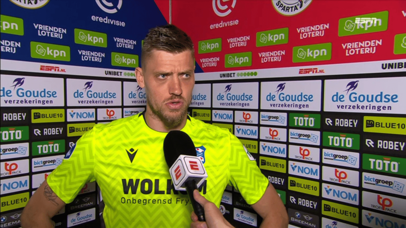 Andries Noppert voor de camera van ESPN